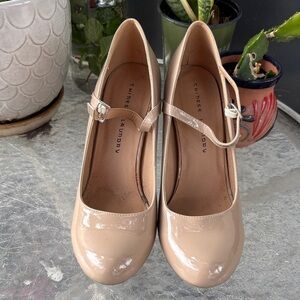 Chinese Laundry Women's Nude Patent Mary Jane Heels